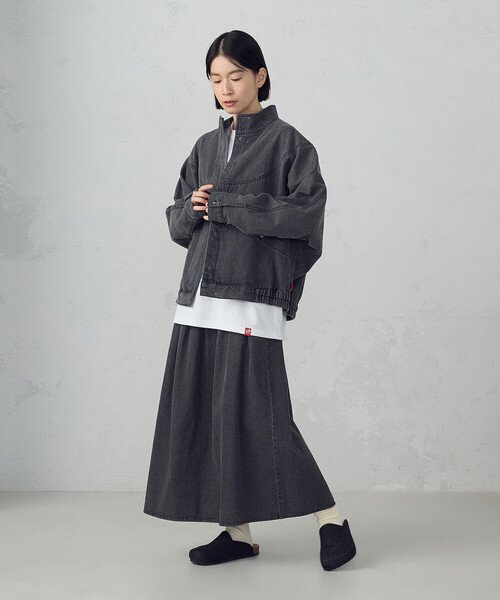 デニムスカート デニムタックフレアスカート / セットアップ対応