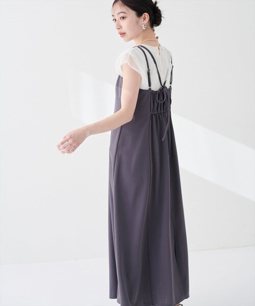 「natural couture」 キャミソールワンピース FREE グレー レディース_画像8