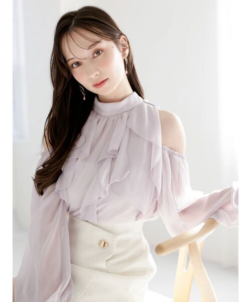 オープンショルダーバルーントップス dazzlin ダズリン ブラウス シャツ dazzlin（ダズリン） ブラウス シャツ オープンショルダーバルーン
