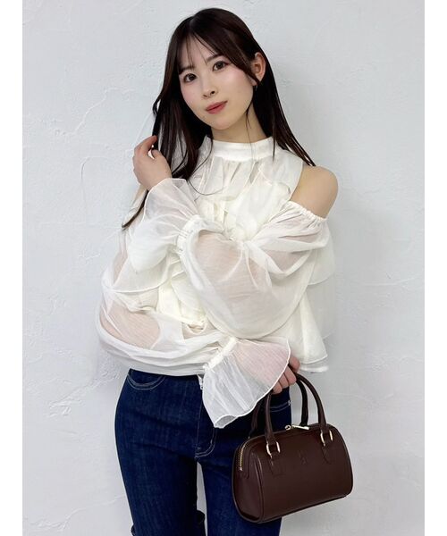 dazzlin オープンショルダーバルーントップス ピンク 新品 dazzlin（ダズリン） ブラウス シャツ オープンショルダーバルーン