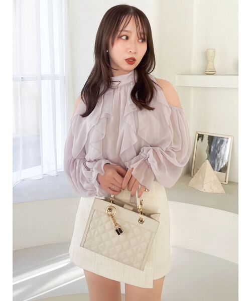 オープンショルダーバルーントップス dazzlin ダズリン ブラウス シャツ dazzlin（ダズリン） ブラウス シャツ オープンショルダーバルーン