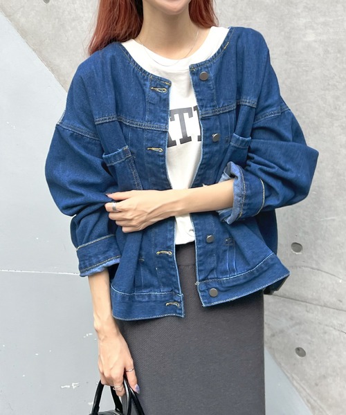 「Futier land」 デニムジャケット FREE インディゴブルー レディース_画像8