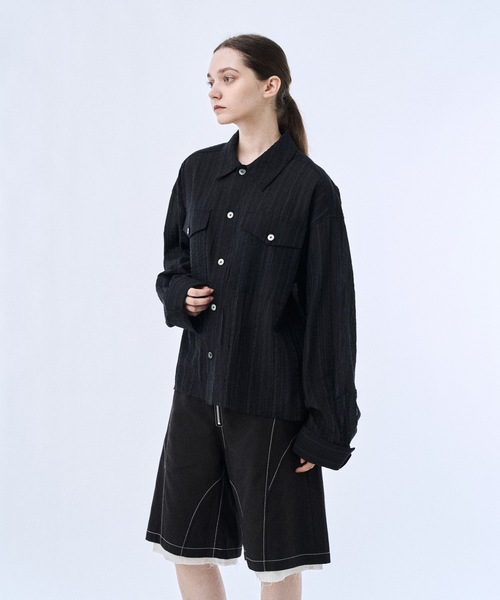 シャツ Stripe sheer shirt / ストライプシアーシャツ メンズの画像