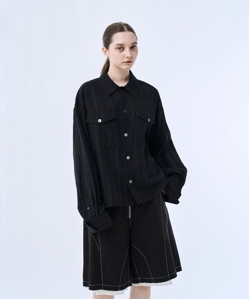 シャツ Stripe sheer shirt / ストライプシアーシャツ メンズの画像