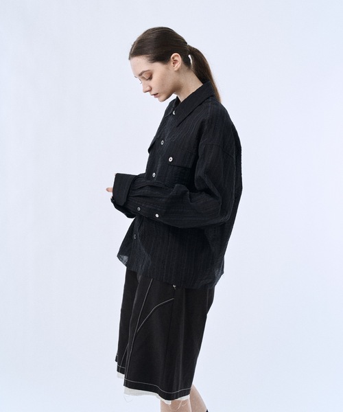 シャツ Stripe sheer shirt / ストライプシアーシャツ メンズの画像