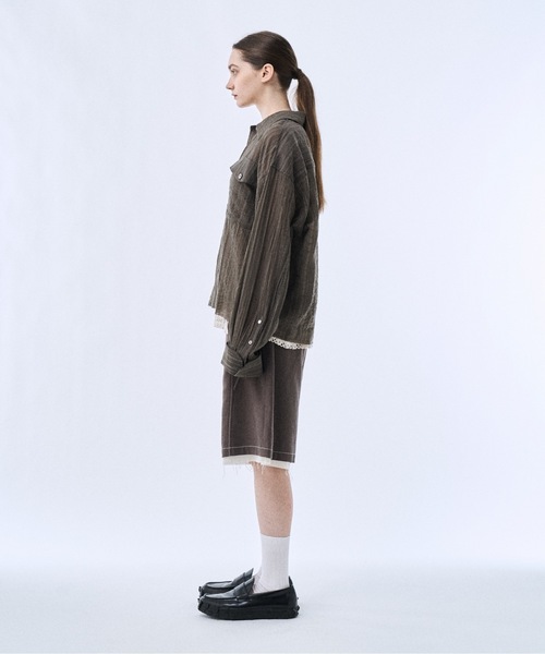 シャツ Stripe sheer shirt / ストライプシアーシャツ メンズの画像