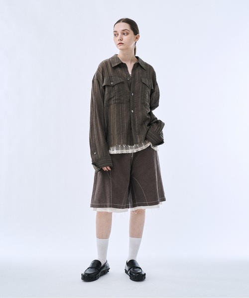 シャツ Stripe sheer shirt / ストライプシアーシャツ メンズの画像