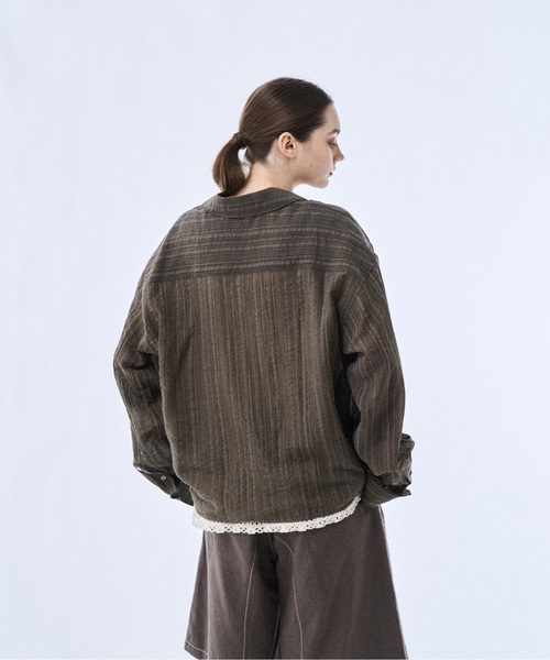 シャツ Stripe sheer shirt / ストライプシアーシャツ メンズの画像