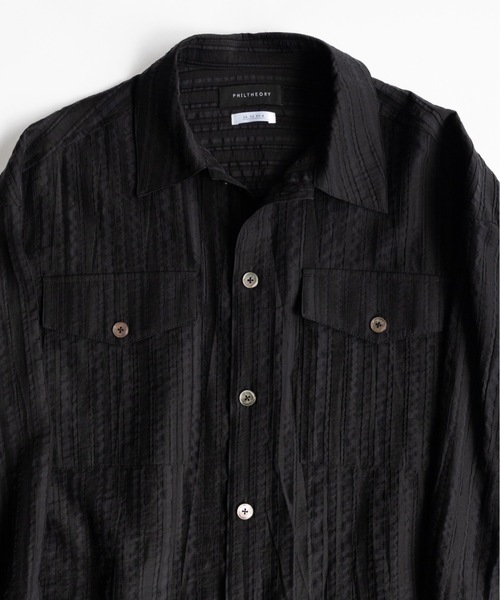 シャツ Stripe sheer shirt / ストライプシアーシャツ メンズの画像