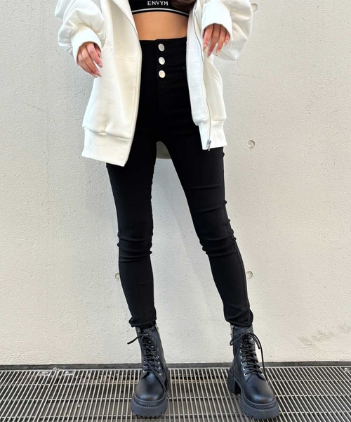 「ENVYM」 パンツ MEDIUM ブラック レディース_画像3