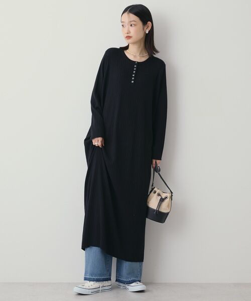 「AMERICAN HOLIC」 ニットワンピース M ブラック レディース_画像8