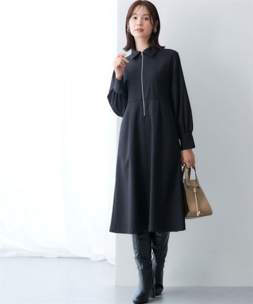 「7days Life Styling」 長袖ワンピース M ブラック レディース_画像2