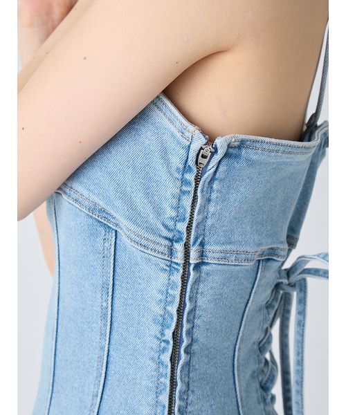 ワンピース デニムキャミワンピースの画像