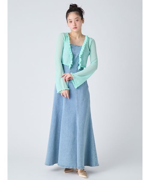 ワンピース デニムキャミワンピースの画像
