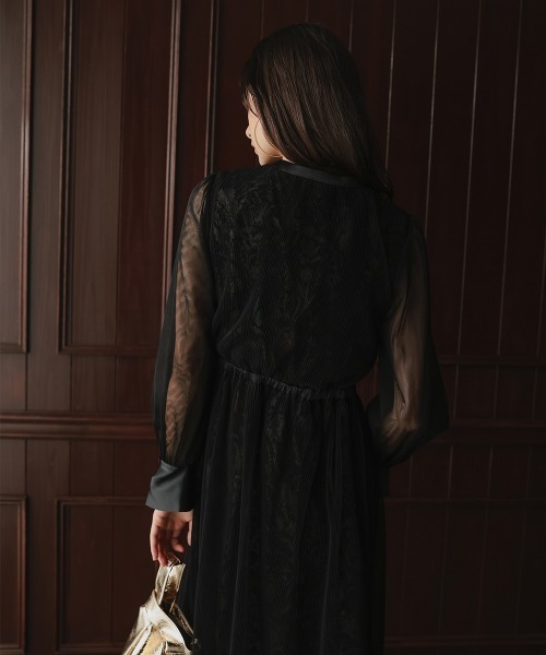 「Callarus」 長袖ワンピース L ブラック レディース_画像3