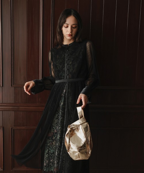 「Callarus」 長袖ワンピース L ブラック レディース_画像6