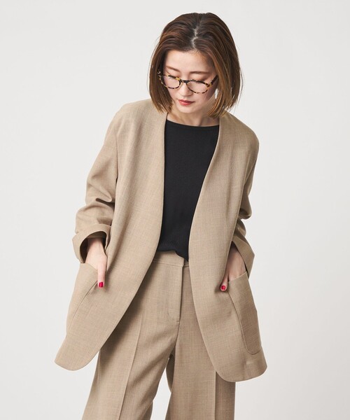 conte ジャケット ノーカラージャケット 「conte」アサライク ノー