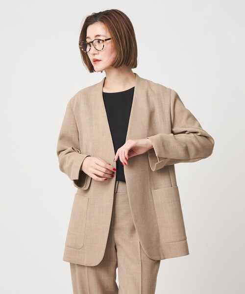 conte ジャケット ノーカラージャケット 「conte」アサライク ノー