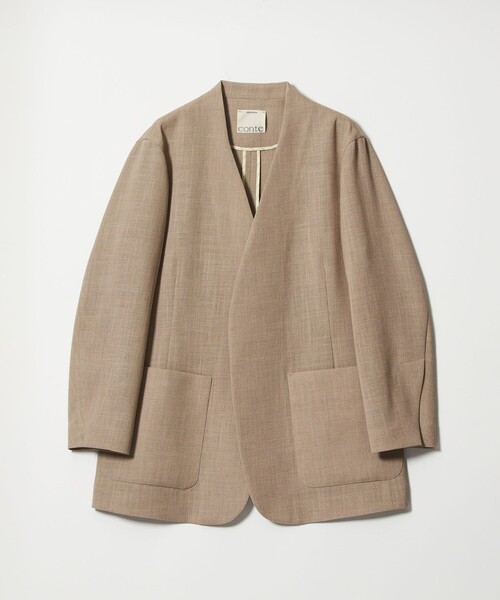 conte ジャケット ノーカラージャケット 「conte」アサライク ノー