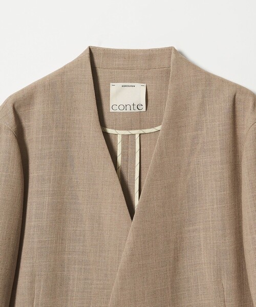 conte ジャケット ノーカラージャケット 「conte」アサライク ノー