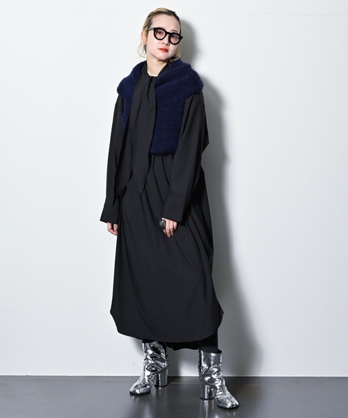 「CITYSHOP」 長袖ワンピース 36 ブラック レディース