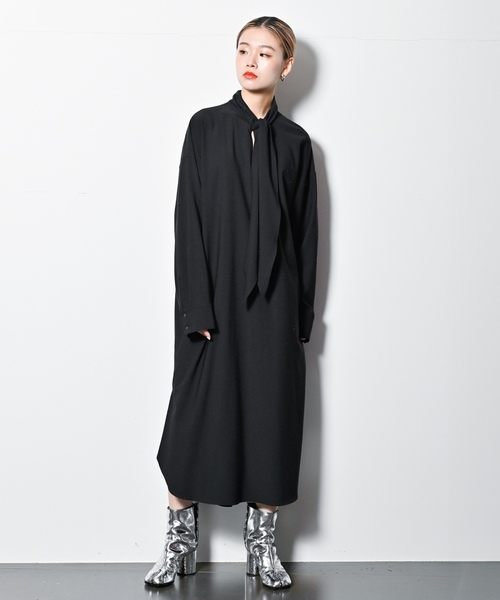 「CITYSHOP」 長袖ワンピース 36 ブラック レディース