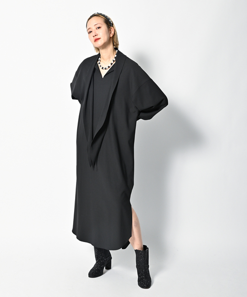 「CITYSHOP」 長袖ワンピース 36 ブラック レディース