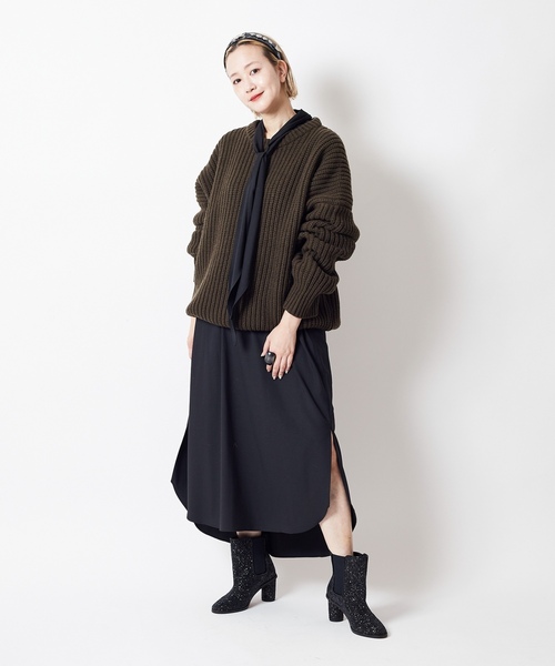 「CITYSHOP」 長袖ワンピース 36 ブラック レディース