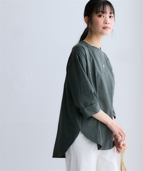 ニッセン（nissen） tシャツ 速乾 マルチドライ7分袖カットソー裾