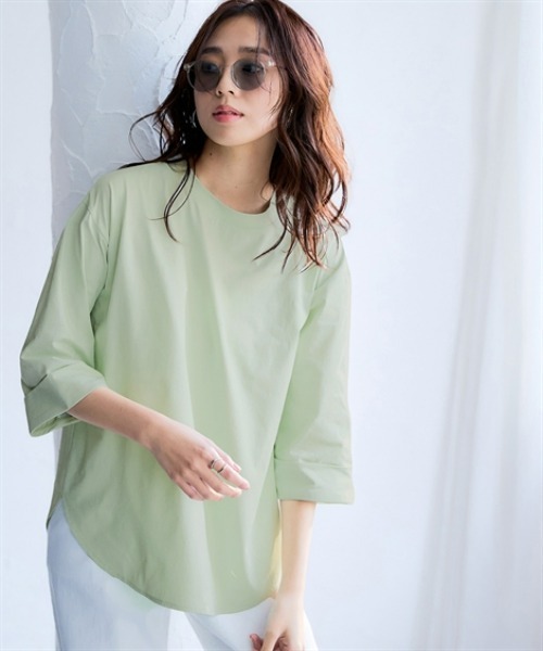 ニッセン（nissen） tシャツ 速乾 マルチドライ7分袖カットソー裾