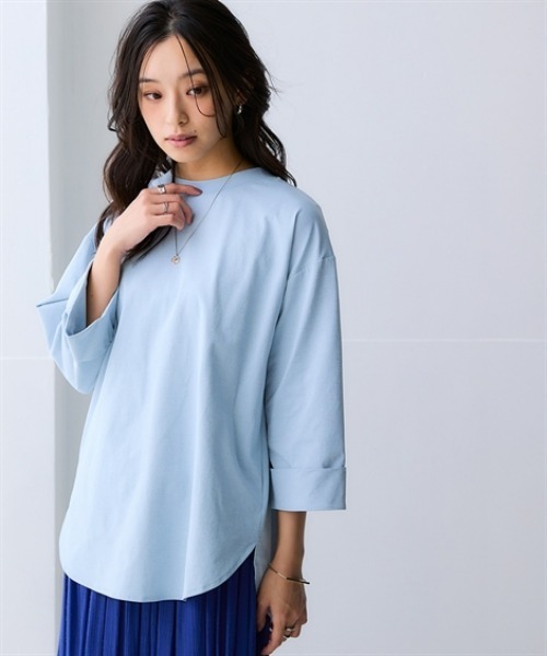 ニッセン（nissen） tシャツ 速乾 マルチドライ7分袖カットソー裾
