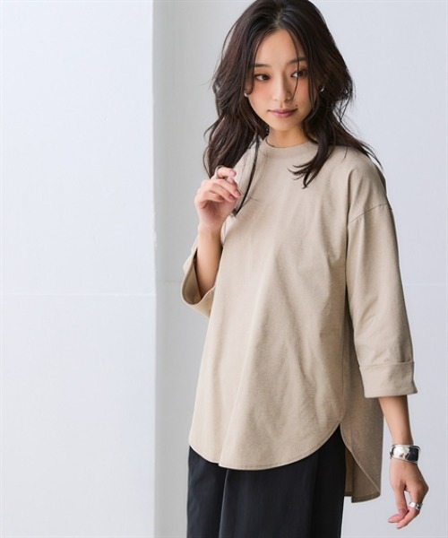 ニッセン（nissen） tシャツ 速乾 マルチドライ7分袖カットソー裾