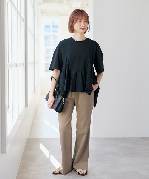 ⭐︎新品タグ付き⭐︎￼AAYUSHI アユーシ ぺプラムワッフルTシャツ Spick＆Span（スピック アンド スパン） tシャツ AAYUSHI / アユーシ
