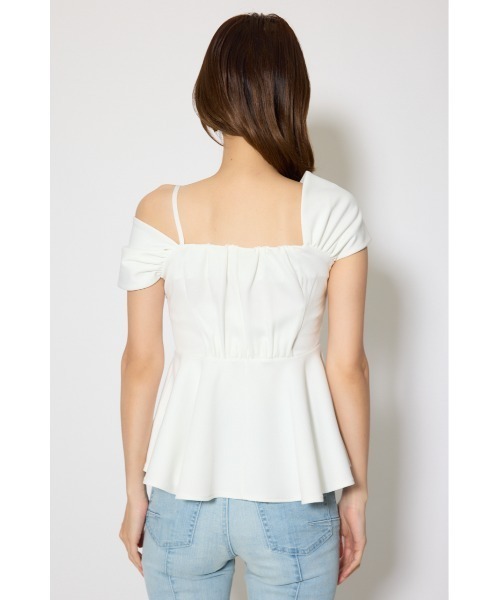 rienda（リエンダ） tシャツ ワンショルペプラムカットトップス 春服 