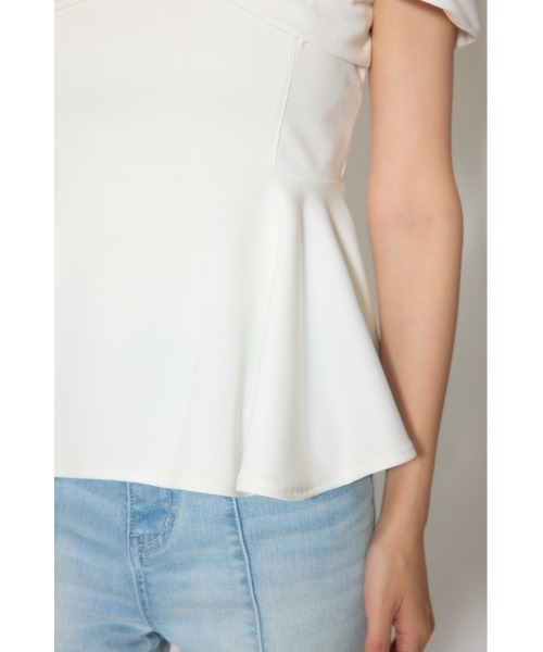 rienda（リエンダ） tシャツ ワンショルペプラムカットトップス 春服 
