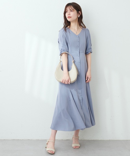 「natural couture」 半袖ワンピース FREE ネイビー レディース_画像2