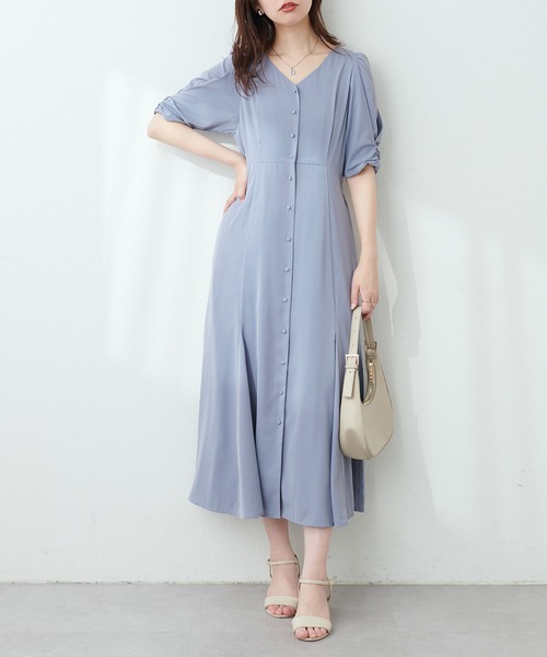 「natural couture」 半袖ワンピース FREE ネイビー レディース_画像3