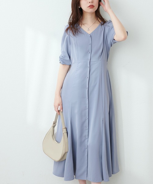 「natural couture」 半袖ワンピース FREE ネイビー レディース_画像4