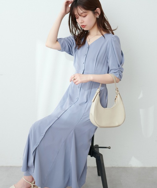 「natural couture」 半袖ワンピース FREE ネイビー レディース_画像5