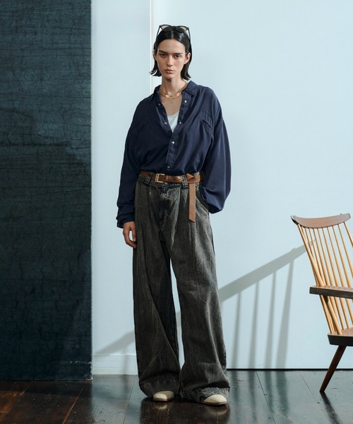 soerte シャツ Sheer Denim Western Shirt / シアーデニムウエスタン