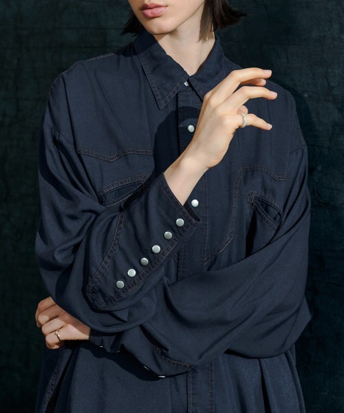 soerte シャツ Sheer Denim Western Shirt / シアーデニムウエスタン