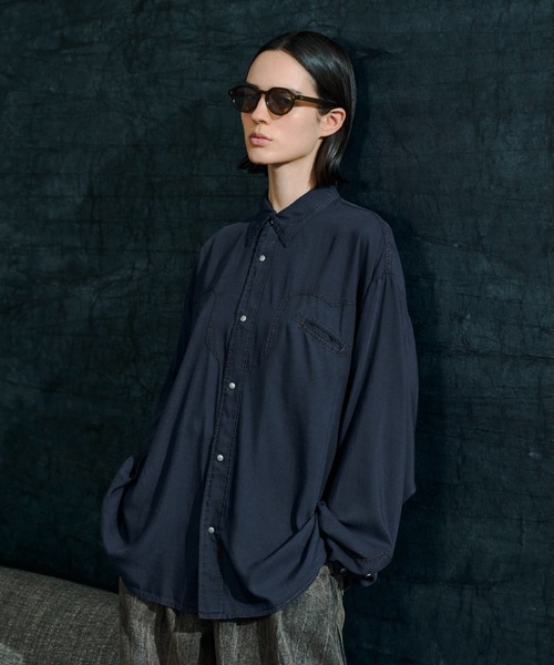 soerte シャツ Sheer Denim Western Shirt / シアーデニムウエスタン