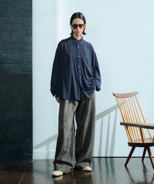 soerte シャツ Sheer Denim Western Shirt / シアーデニムウエスタン