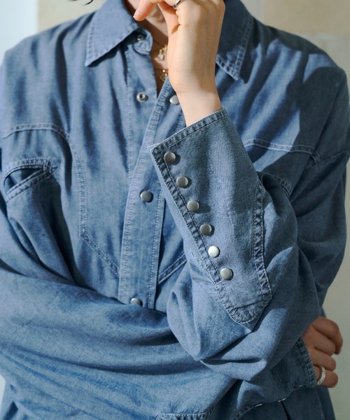 soerte シャツ Sheer Denim Western Shirt / シアーデニムウエスタン