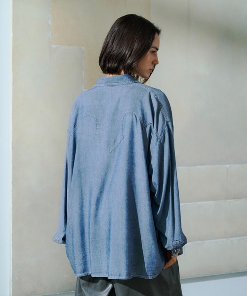 soerte シャツ Sheer Denim Western Shirt / シアーデニムウエスタン