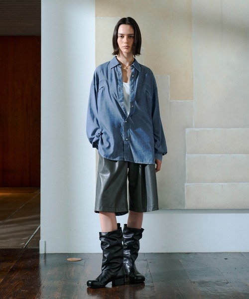 soerte シャツ Sheer Denim Western Shirt / シアーデニムウエスタン