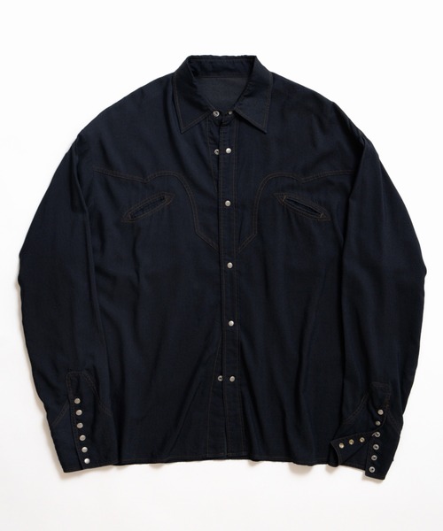 soerte シャツ Sheer Denim Western Shirt / シアーデニムウエスタン