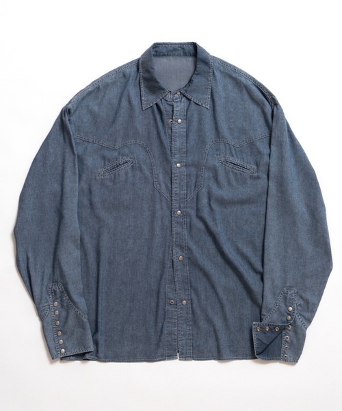 soerte シャツ Sheer Denim Western Shirt / シアーデニムウエスタン