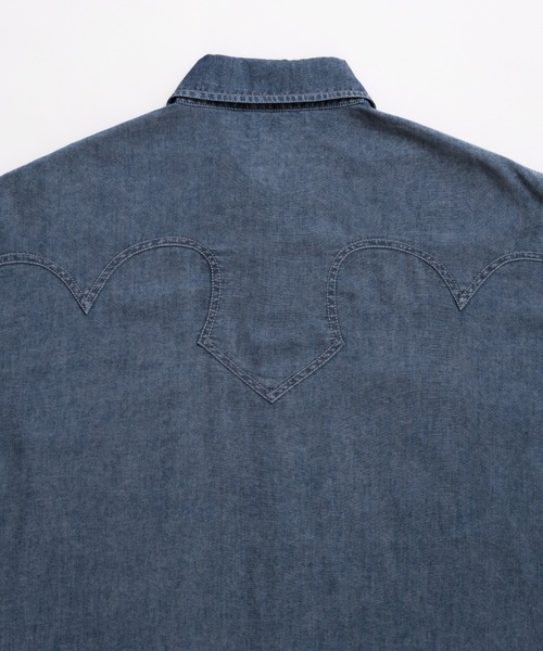 soerte シャツ Sheer Denim Western Shirt / シアーデニムウエスタン