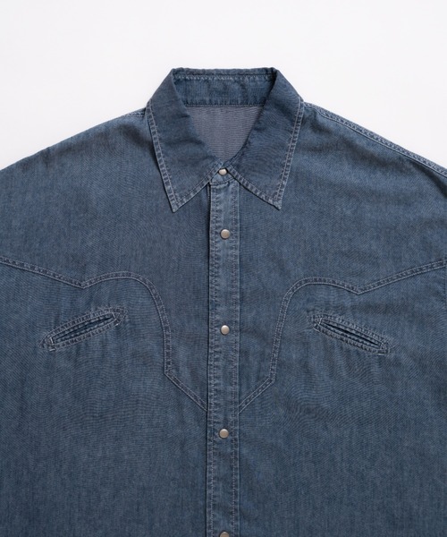 soerte シャツ Sheer Denim Western Shirt / シアーデニムウエスタン